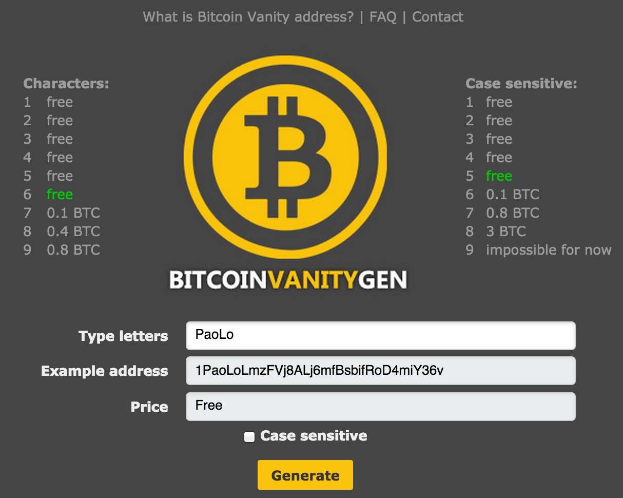 VanityGen - Bitcoin Forensics